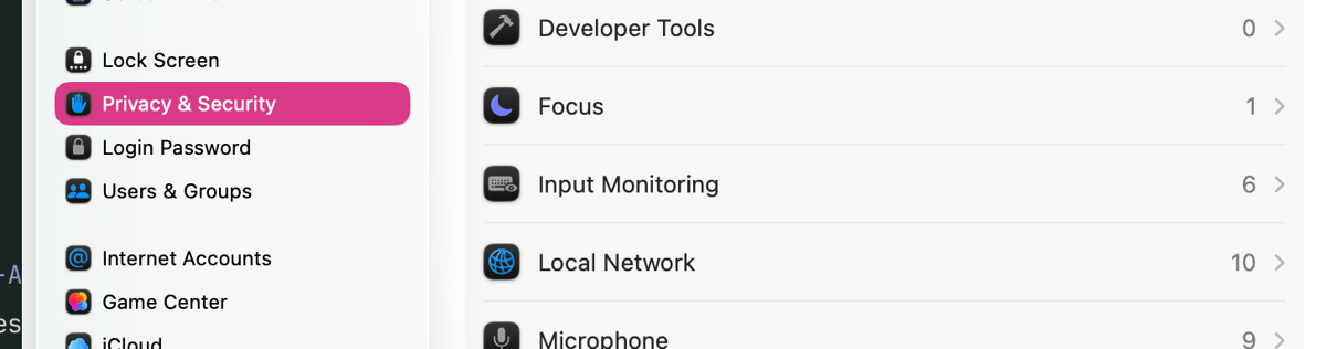 input monitoring is required